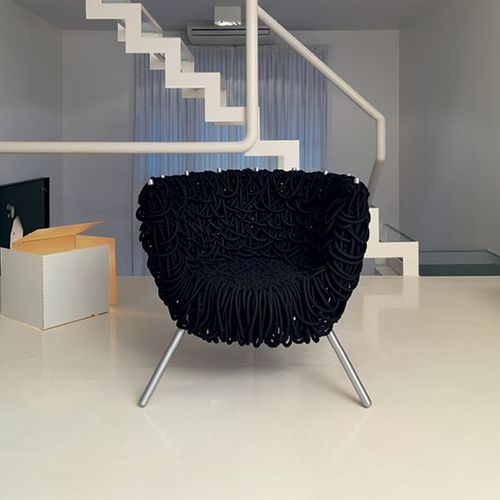 Poltrona de design original - VERMELHA - edra - em algodão / em aço / em acrílico