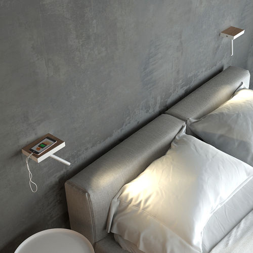 Arandela contemporânea - NIT : A-3520 - ESTILUZ - para ambiente interno / metálica / em madeira