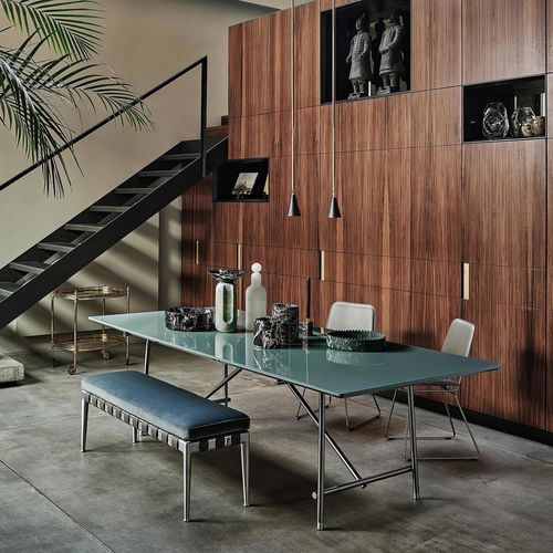 Mesa de jantar de design minimalista - ANY DAY - FLEXFORM - em termoplástico / metálica / em nogueira