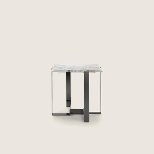 Mesa lateral de design minimalista - JACQUES - FLEXFORM - metálica / em mármore / com base metálica