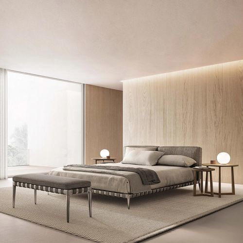 Cama contemporânea - GREGORY - FLEXFORM - com cabeceira estofada / estofada / metálica
