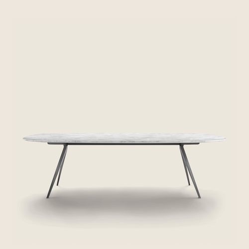 Mesa de jantar contemporânea - ZEFIRO - FLEXFORM - em alumínio / em nogueira / em teca