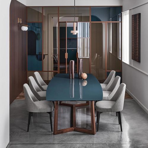 Mesa de jantar moderna - GIPSY - FLEXFORM - em termoplástico / em madeira maciça / em nogueira