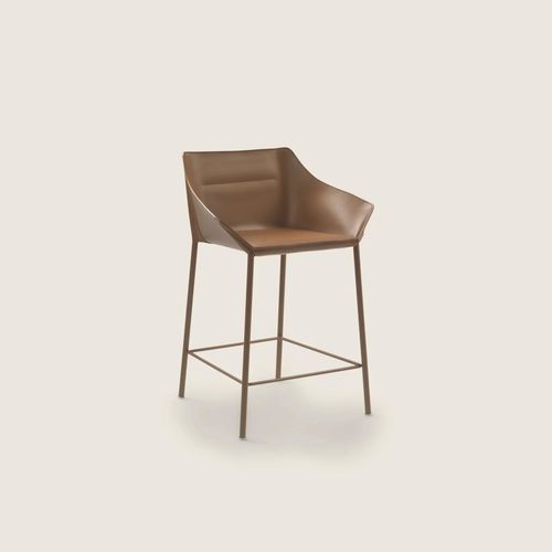 Banqueta alta moderna - HAIKU - FLEXFORM - em couro / metálica / com base em alumínio