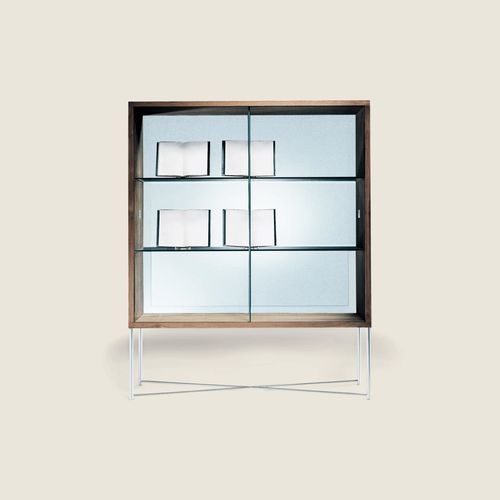 Vitrina contemporânea - MOKA - FLEXFORM - de piso / metálica / em carvalho