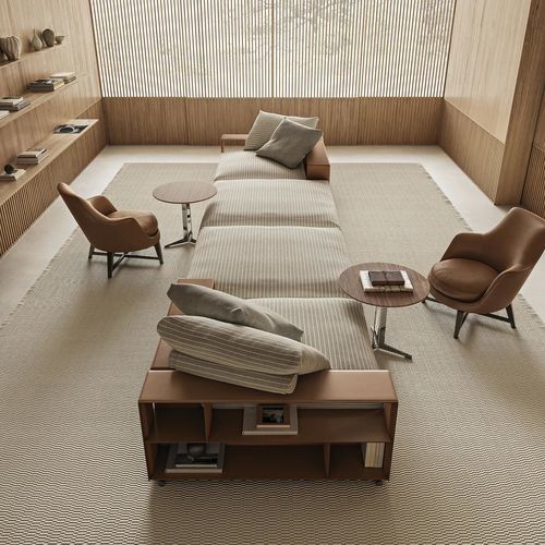 Sofá modular - GROUNDPIECE - FLEXFORM - moderno / para sala / metálico