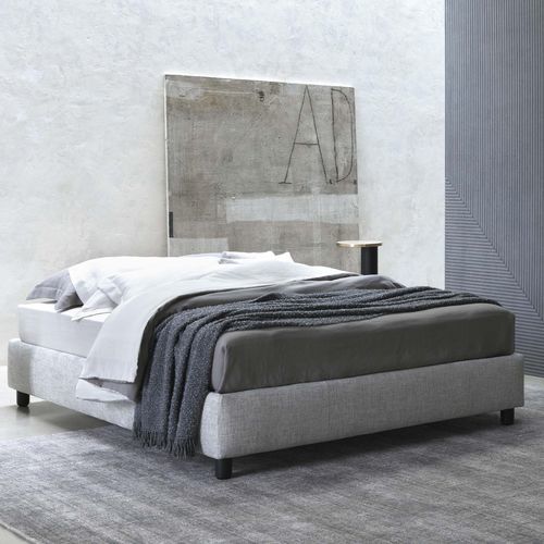 Cama contemporânea - SOMMIER - Flou - de casal / estofada / com box baú