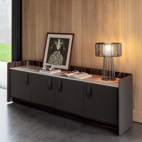 Buffet aparador contemporâneo - GENTLEMAN - Flou - em madeira / em couro / em mármore