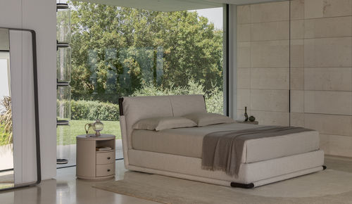 Cama de casal - GAUD&Iacute; LE GRAND - Flou - contemporânea / com cabeceira estofada / com cabeceira em couro