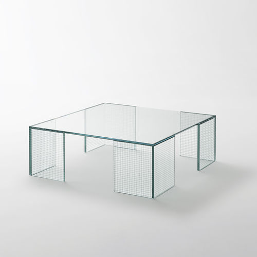 Mesa de centro contemporânea - GRID - GLAS ITALIA - em vidro / retangular / quadrada