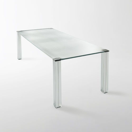 Mesa contemporânea - CRYPTEE' - GLAS ITALIA - em vidro / retangular / quadrada