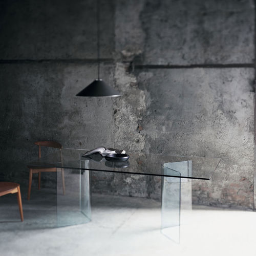 Mesa de jantar contemporânea - LINDOS - GLAS ITALIA - em vidro / retangular / da linha residencial