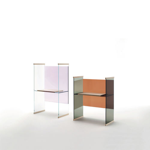 Mesa secretária contemporânea - DIAPOSITIVE  - GLAS ITALIA - em carvalho / em madeira de freixo / em vidro