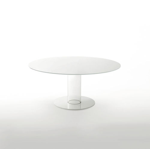 Mesa de jantar contemporânea - HUB  - GLAS ITALIA - em vidro laqueado / redonda / da linha comercial