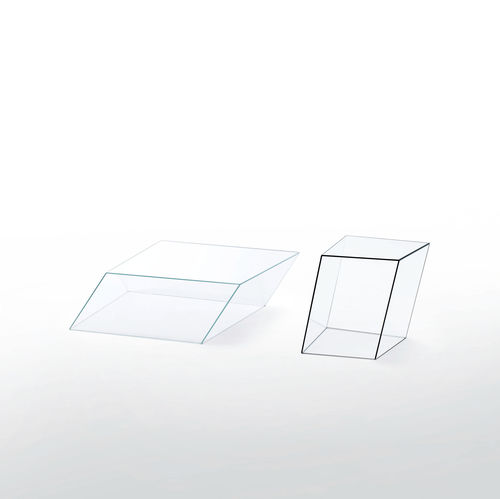 Mesa de centro contemporânea - WIREFRAME  - GLAS ITALIA - em vidro / trapezoidal / da linha residencial