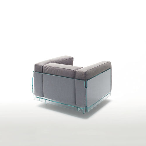 Poltrona contemporânea - CRYSTAL LOUNGE  - GLAS ITALIA - em tecido / em vidro / transparente
