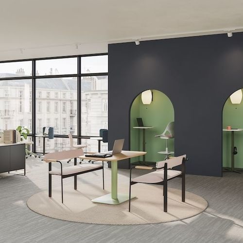 Banco de design minimalista - BETWIXT  - Herman Miller - em madeira / em tecido / em aço
