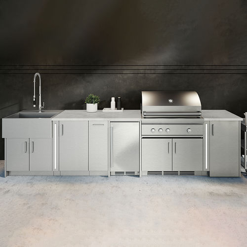 Cozinha contemporânea - DISTINCTION DIS-PUR-I9B - JULIEN - em aço inoxidável / com ilha / modular