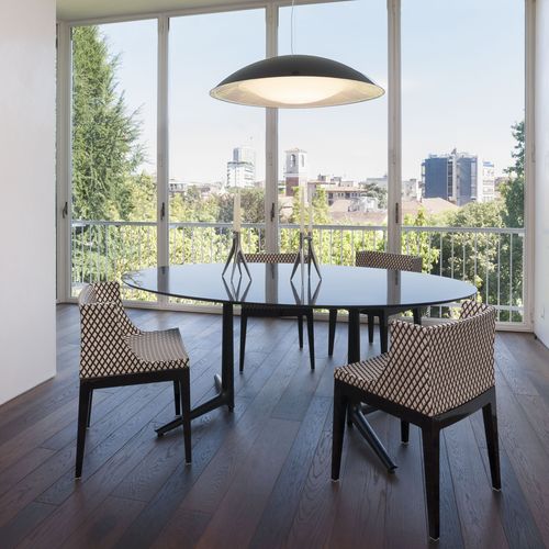 Cadeira contemporânea - MADEMOISELLE - Kartell - para ambiente interno / em tecido / com base em policarbonato