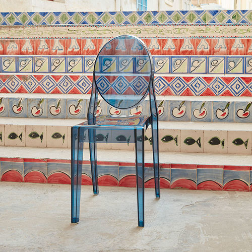 Cadeira contemporânea - VICTORIA GHOST - Kartell - para ambiente interno / em policarbonato / com base em plástico