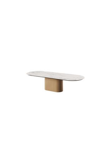 Mesa de jantar contemporânea - Sabbia - MUST MOBILIER - com base em madeira maciça / retangular / da linha residencial