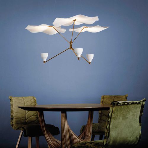 Lustre contemporâneo - FOGLIA : CALLA - Kenneth Cobonpue - em latão / em polímero