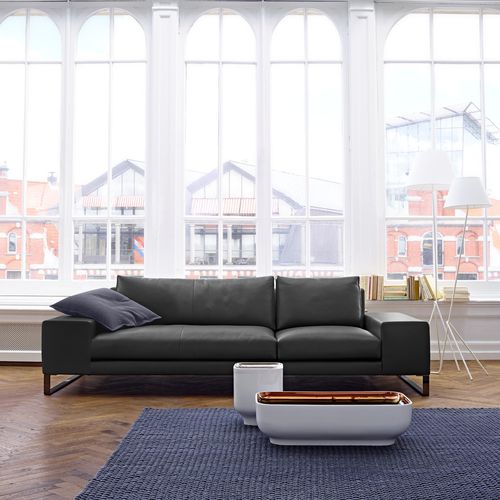Sofá contemporâneo - EXCLUSIF 2  - Ligne Roset - em tecido / em couro / com base tipo trenó