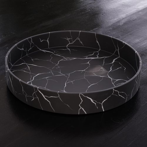 Bandeja de servir em MDF laqueado - FAKE - Ligne Roset - em mármore / feita à mão