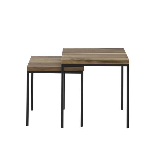Mesa ninho contemporânea - GABY - Ligne Roset - em madeira maciça / com base em aço laqueada / retangular