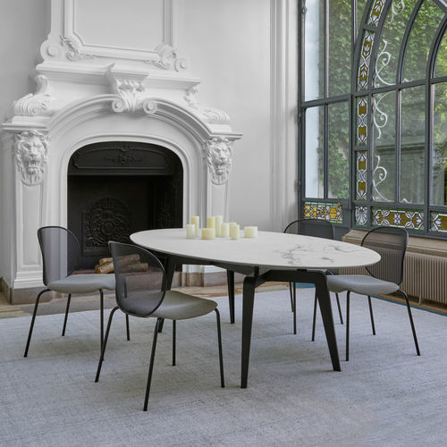Cadeira design - UNBEAUMATIN - Ligne Roset - para ambiente interno / para ambiente externo / em tecido