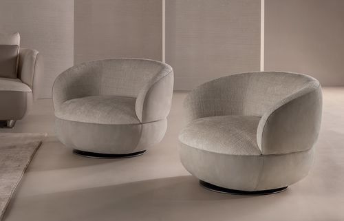 Poltrona contemporânea - SOLITAIRE - LONGHI S.p.a. - em couro / em espuma de poliuretano / em tecido