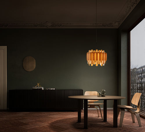 Pendente - MARUJA - Lzf-Lamps - com folheado de madeira / contemporânea / Wire