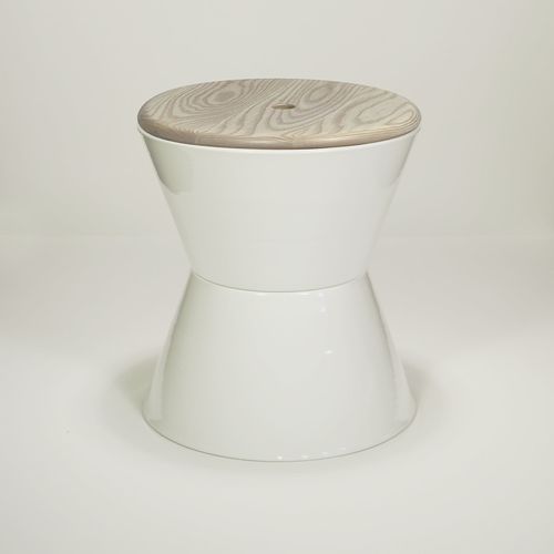 Banqueta contemporânea - Flip  - MIO - em madeira de freixo / com base em alumínio / redonda