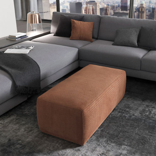 Puff contemporâneo - STONE - MisuraEmme SpA - em tecido / em couro / redondo
