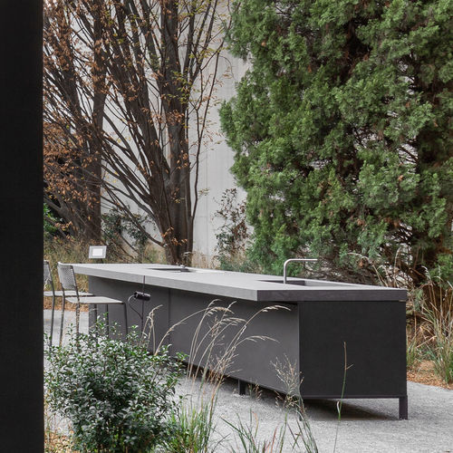 Cozinha para ambiente externo - HELIOS - Molteni&C - contemporânea / em cerâmica / em teca