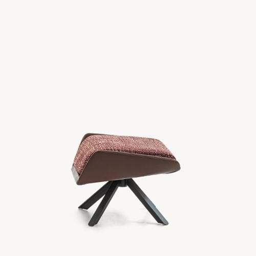 Banqueta contemporânea - CLARISSA - MOROSO - em couro / em tecido / com base de aço revestido a pó