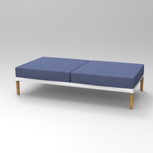 Banco estofado modular - NORA M_02 - SDC_lab - contemporâneo / em tecido / com base em madeira