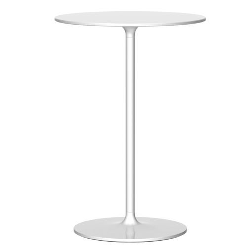 Mesa alta contemporânea - POPPY - REXITE - em cristal / com base em aço pintado / redonda