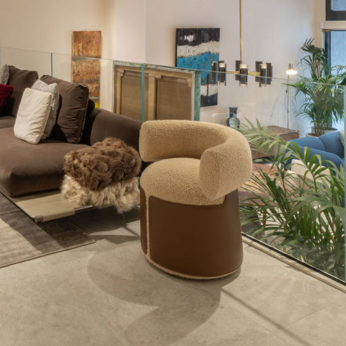 Cadeira contemporânea - Otium - Rossi di Albizzate - para ambiente interno / em couro / em tecido