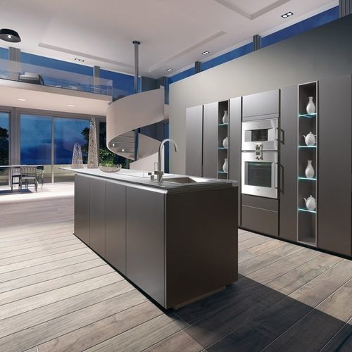 Cozinha contemporânea - MONFORTE - SCIC - em madeira / em pedra natural / em aço inoxidável