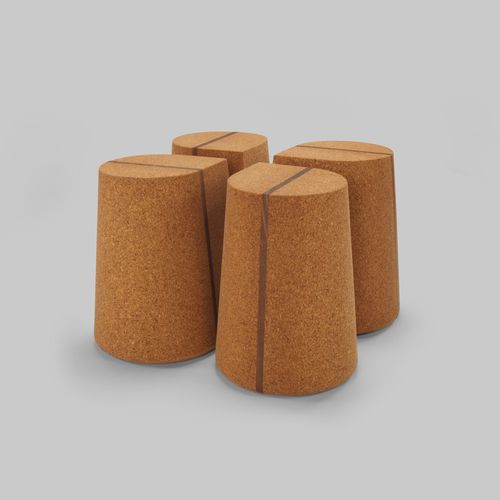 Puff contemporâneo - CORKDROP  - Skram Furniture - em cortiça / em nogueira / sob medida