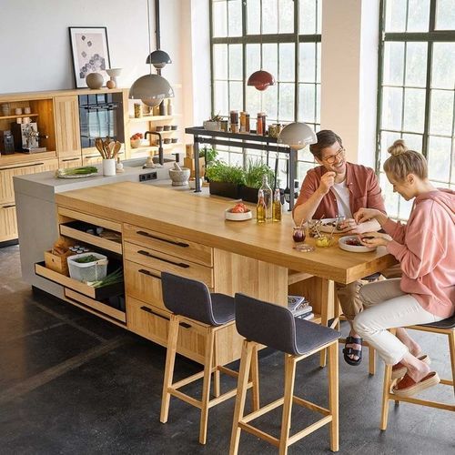 Cozinha contemporânea - ECHT.ZEIT - TEAM 7 - em madeira maciça / com ilha / de tamanho médio