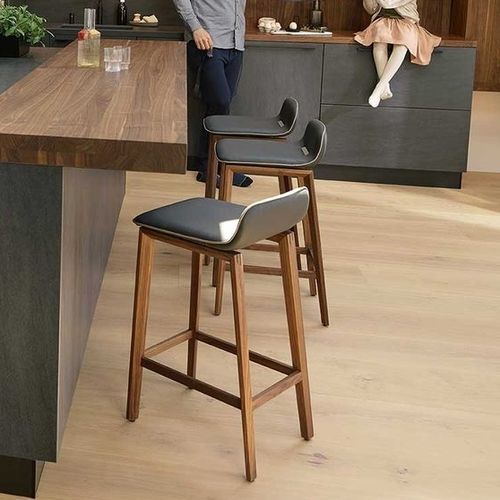 Cadeira alta contemporânea - ARK - TEAM 7 - para ambiente interno / em tecido / em couro