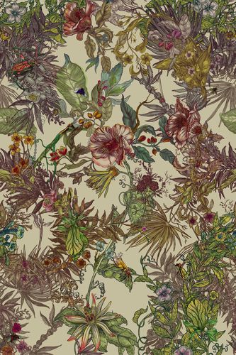 Tecido para estofados - OPERA BOTANICA - Timorous Beasties - para cortinas / com padrão floral / em linho