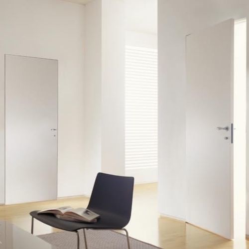 Porta interna - Surface 50 (rasomuro) - TreP Srl - em MDF / com folheado de madeira / em alumínio