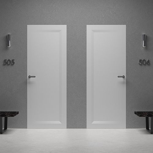 Porta interna - Trace (rasomuro) - TreP Srl - em MDF / de abrir / contemporânea