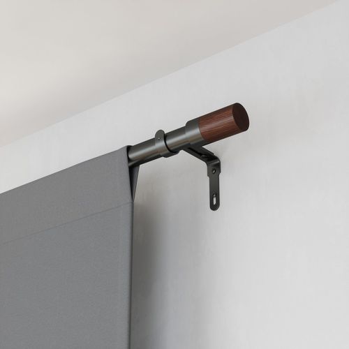 Varão metálico para cortinas - BLOK - Umbra - em madeira / para janela