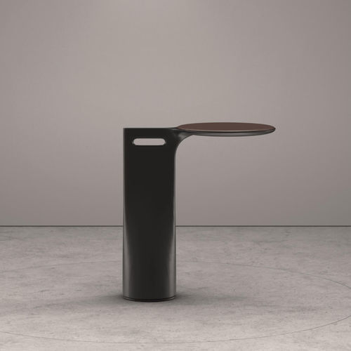 Mesa lateral contemporânea - Tuky - Wittmann - com folheado de madeira / em couro / em tecido