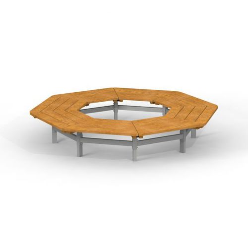 Protetor de árvore com banco de jardim integrado - OCTAGONAL  - Lars Laj - em madeira / em aço galvanizado