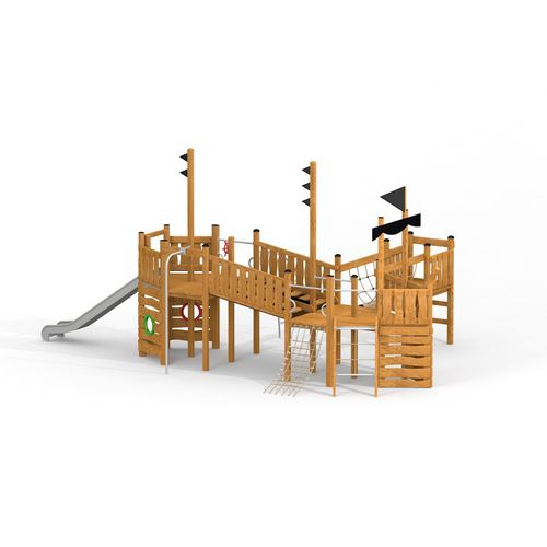 Estrutura lúdica para parque infantil - SHIP MODERN NATURE   - Lars Laj - em madeira / em aço inoxidável / em polipropileno